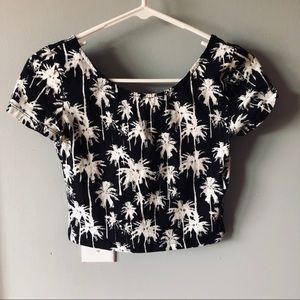 H&M palm tree graphic crop top